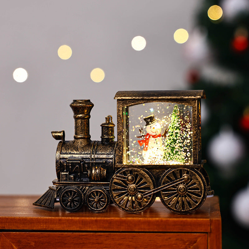 Christmas Gift Train Decoration Small Night Lamp